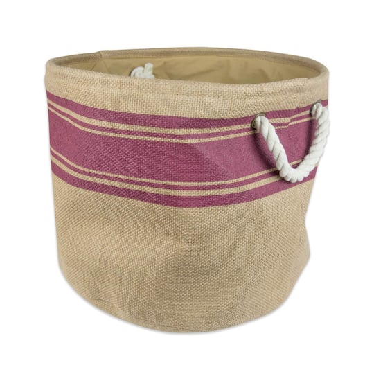 DII® 9" Round Border Burlap Bin